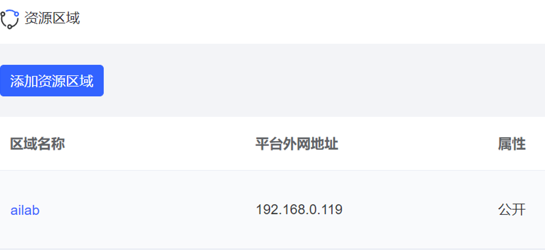 资源区域管理界面
